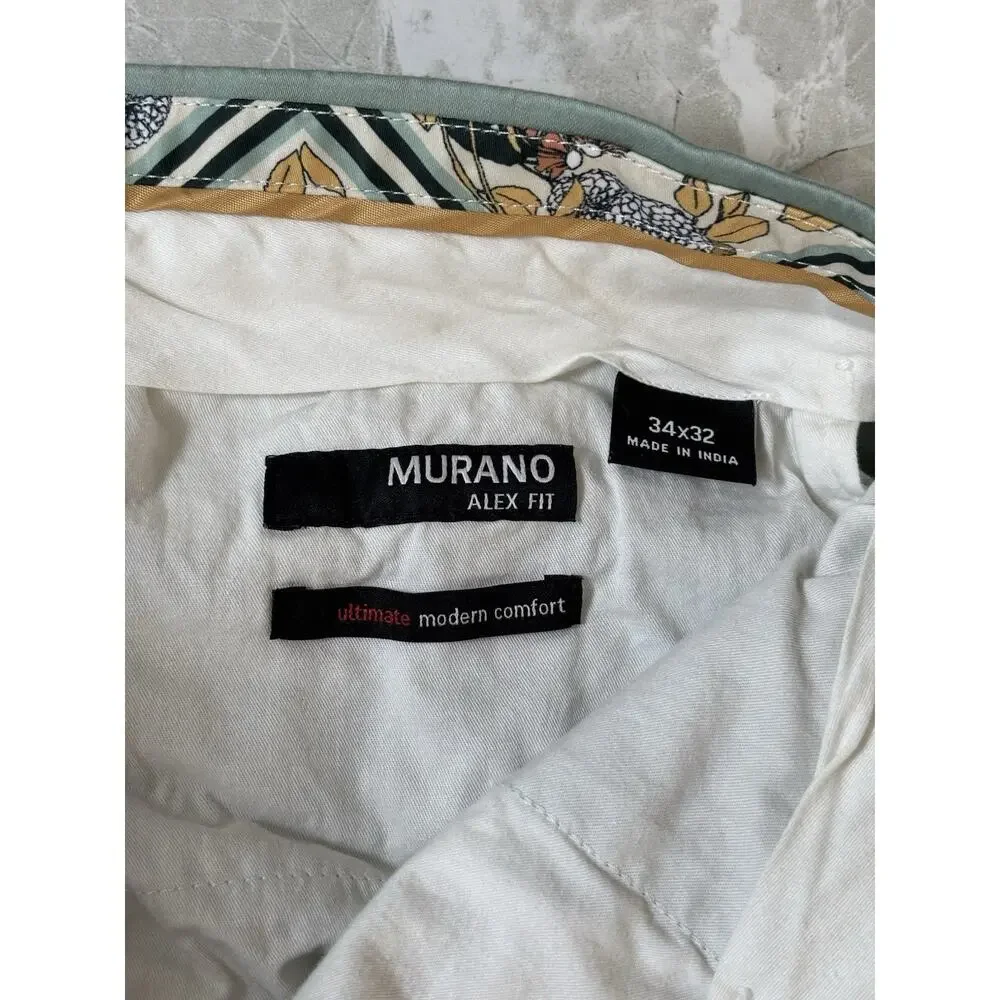 Murano‎ Mens Dress Pants Mens 34x32 Alex Fit Ultimate Modern Comfort Teal Green